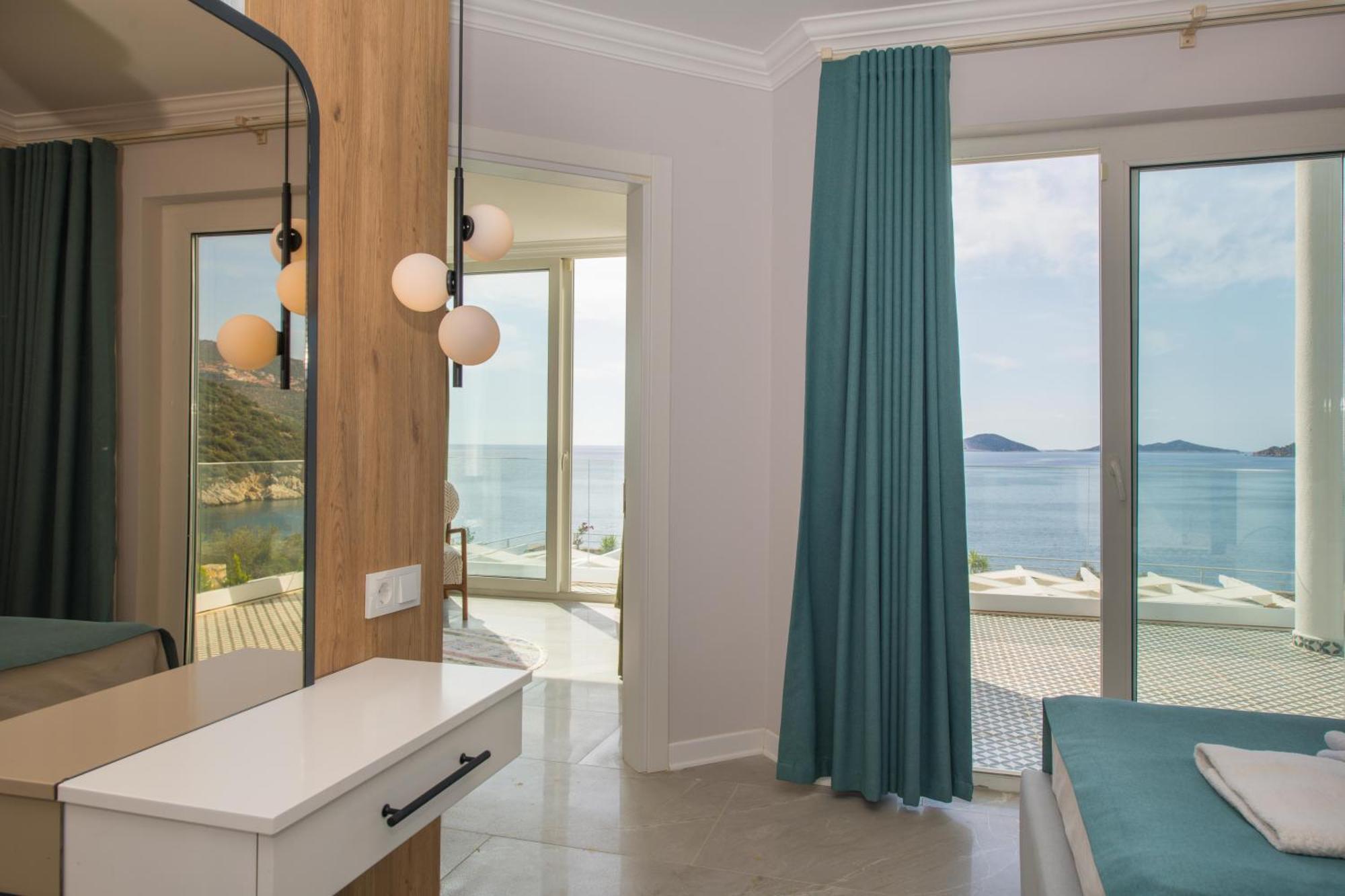 Beachfront White Villa With Private Swimming Pool Kalkan Exterior photo