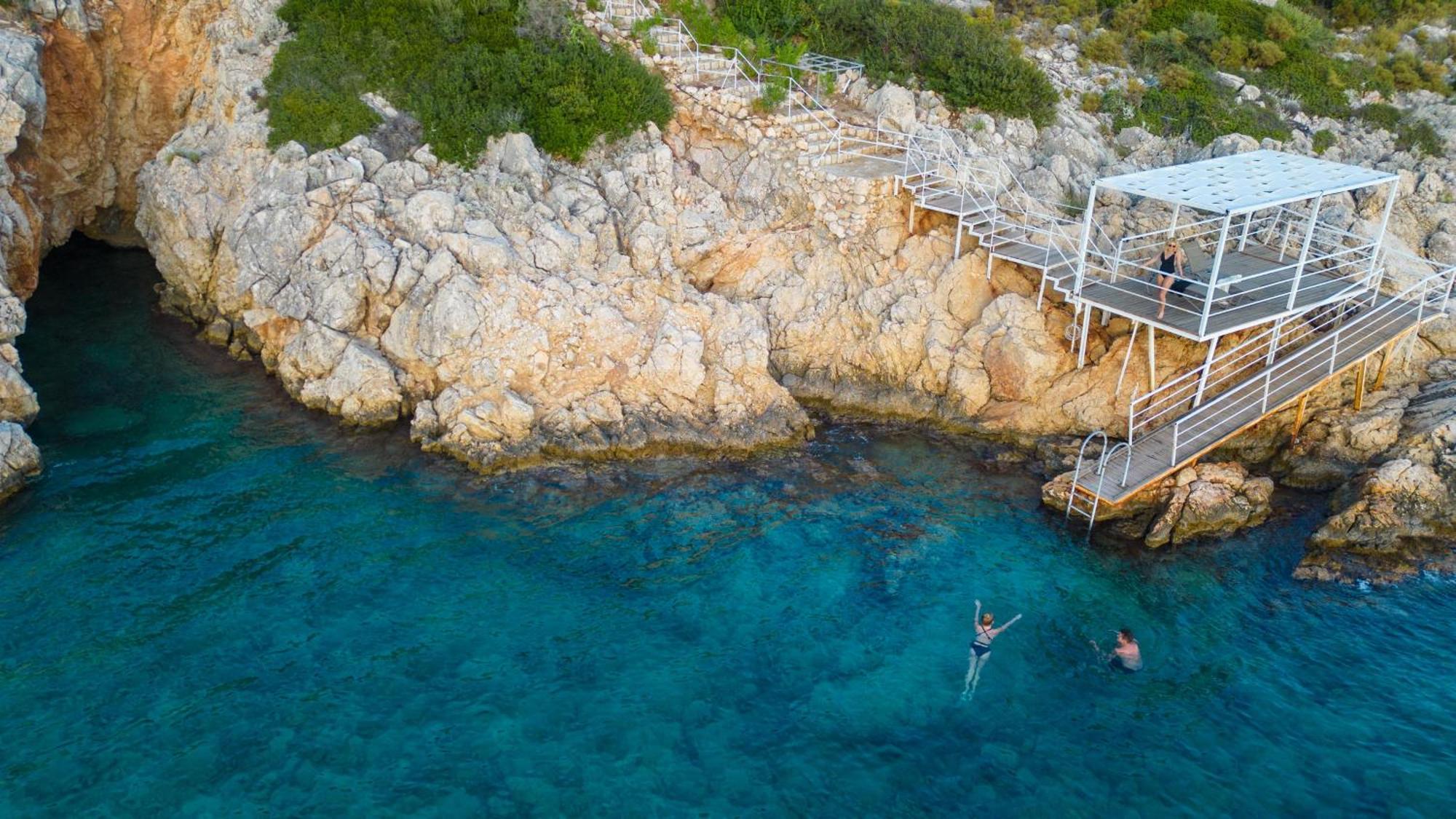 Beachfront White Villa With Private Swimming Pool Kalkan Exterior photo