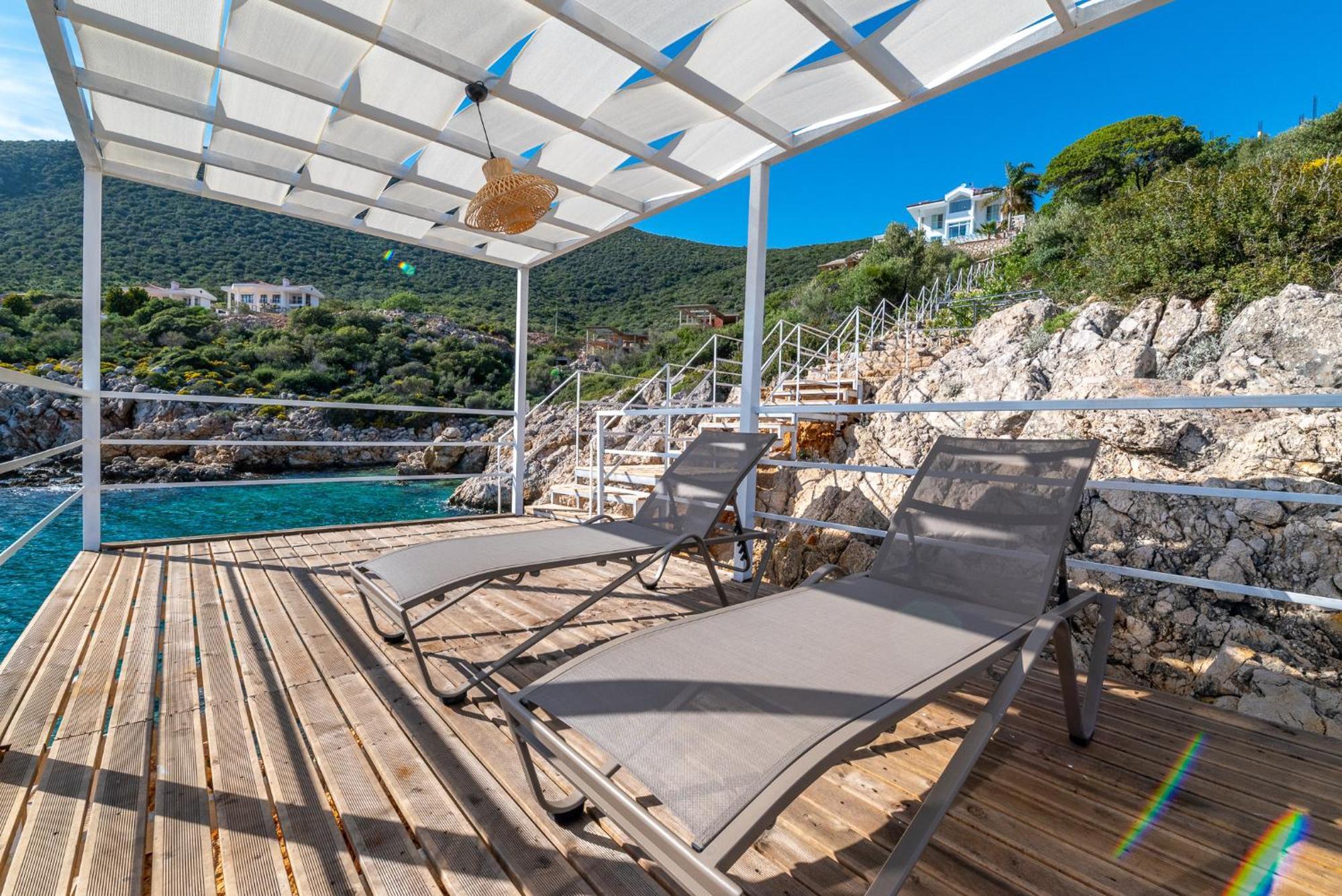 Beachfront White Villa With Private Swimming Pool Kalkan Exterior photo